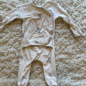 White Baby Star Print Two-Piece Set